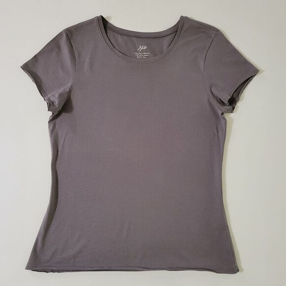 J.Jill Women's Brown Crewneck Short Sleeve Top - Picture 1 of 10